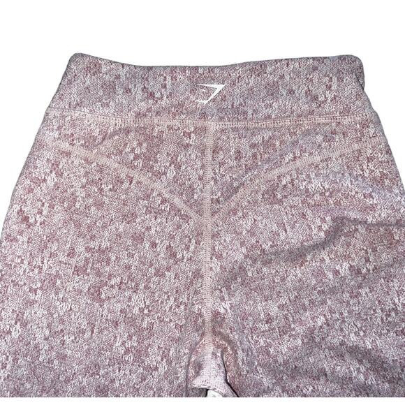 NWT GYMSHARK Compression Fit Fleur Texture Leggings Dusky Pink Marl Workout XS - Picture 6 of 9